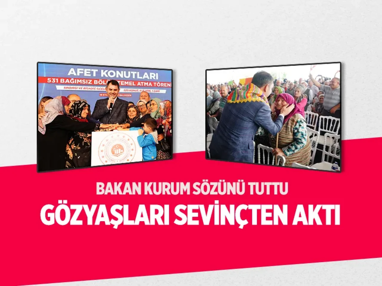 Bakan Kurum sözünü tuttu, köy kadınları temel atma töreninde sahnedeydi