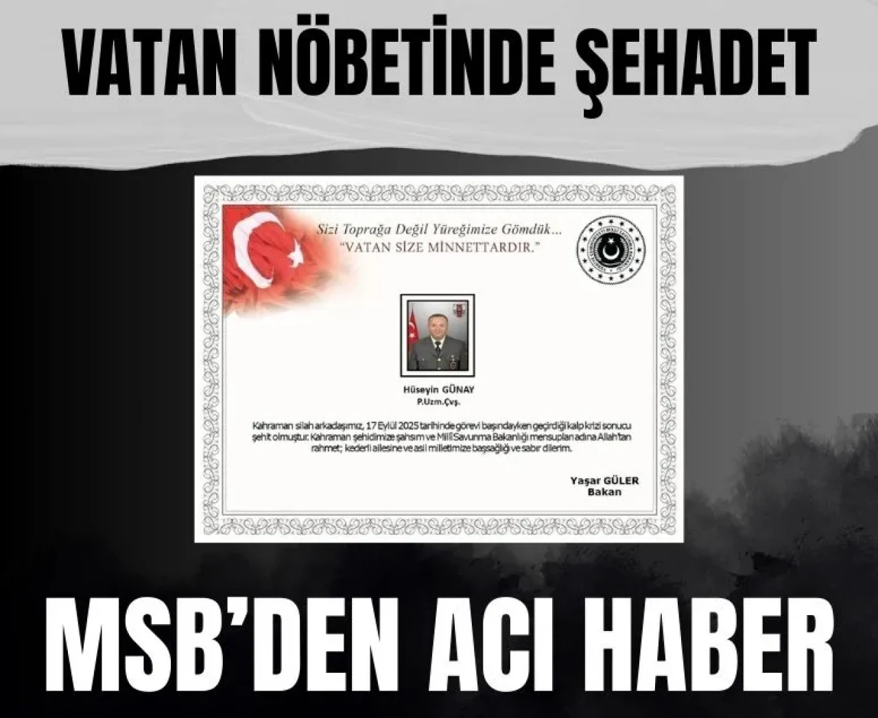 Milli Savunma Bakanlığı’ndan acı haber: Bir Mehmetçik daha şehit oldu