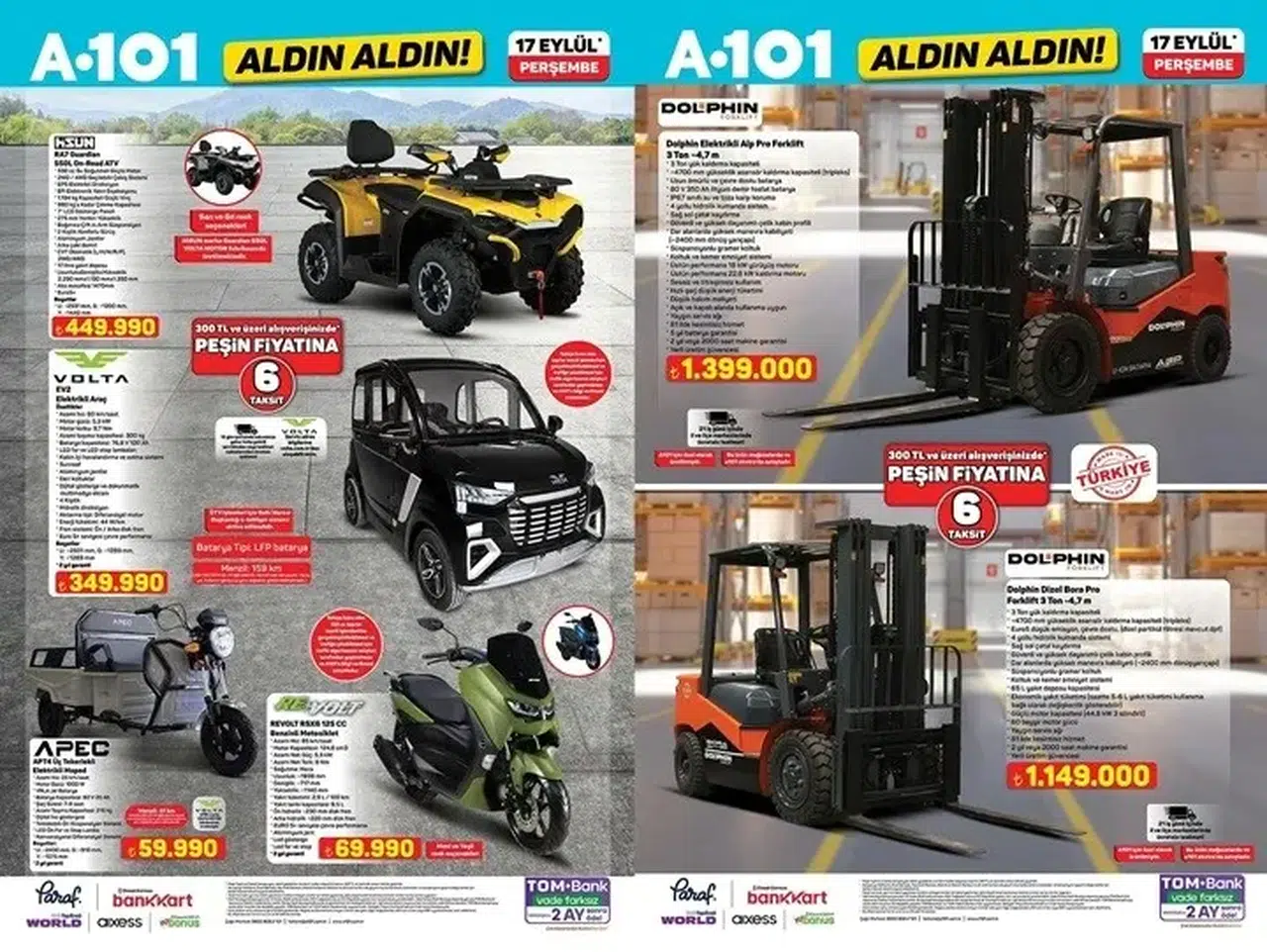 Market indirimlerinde yeni boyut: Elektrikli araçtan iş makinesine A101 kataloğu yayınlandı!