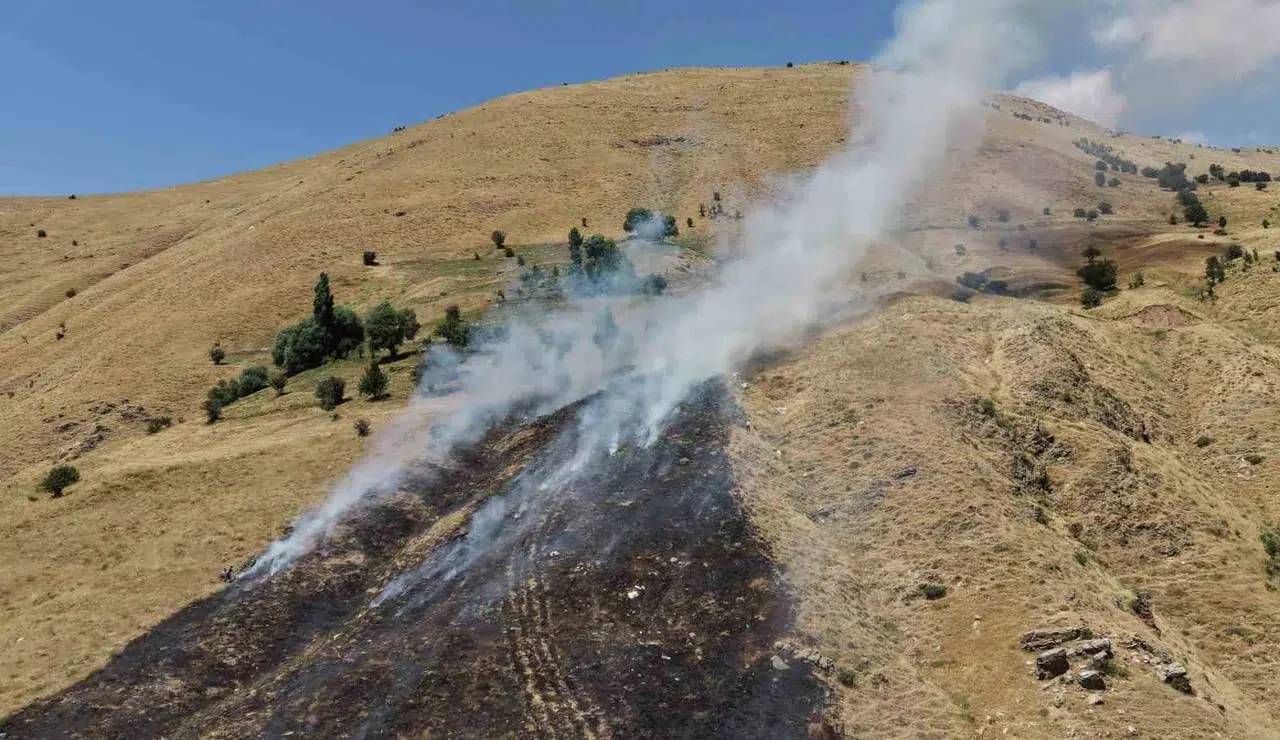 Bitlis'teki örtü yangını köylüler ve itfaiye ekipleri tarafından kontrol altına alındı