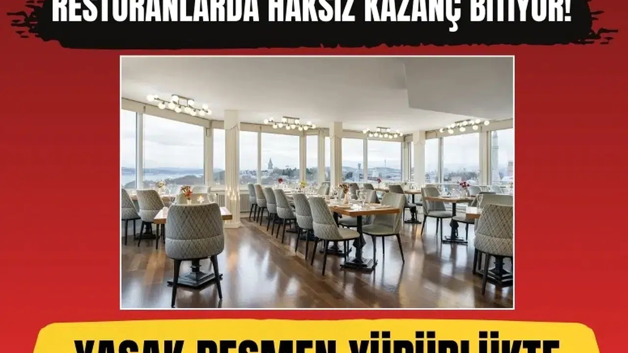 Restoranlarda kuver ve servis ücreti tarih oldu! Yasak resmen yürürlükte