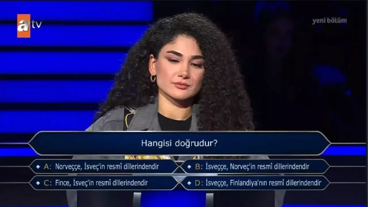 İsveççe Finlandiya’nın resmi dili mi, Kim Milyoner Olmak İster’de sorulan soru ve doğru yanıt