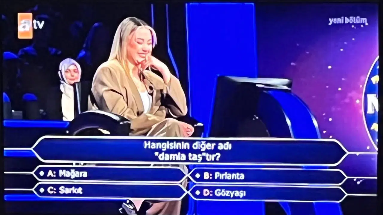 Kim Milyoner Olmak İster’de soruldu: Damla taşın diğer adı hangisidir?