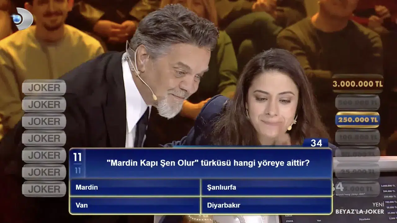 Beyaz’la Joker Mardin Kapı Şen Olur sorusu neydi? Mardin mi, Şanlıurfa mı, Van mı, Diyarbakır mı?