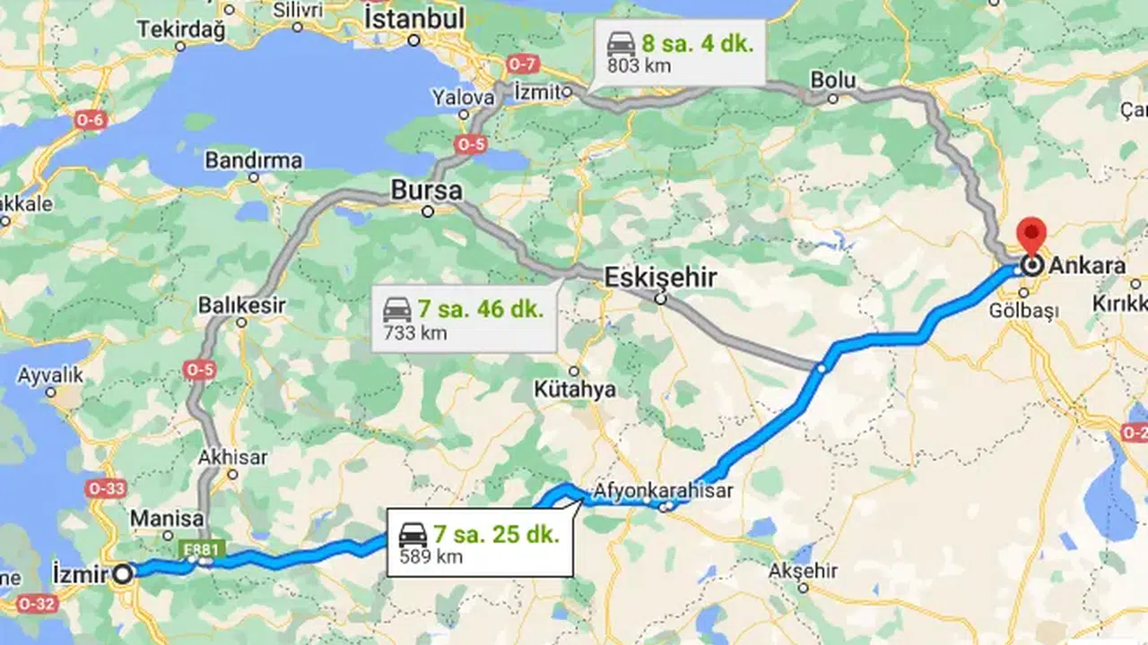 İzmir’den Ankara’ya gidecekler dikkat! Uçak 1 saat 20 dakika, karayolunda süre değişiyor
