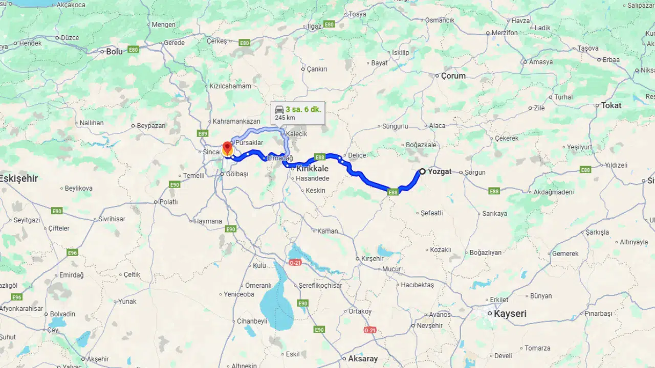Yozgat-Ankara arası mesafe ne kadar, hangi güzergah daha kısa, özel araç ve YHT ile kaç saat sürer?