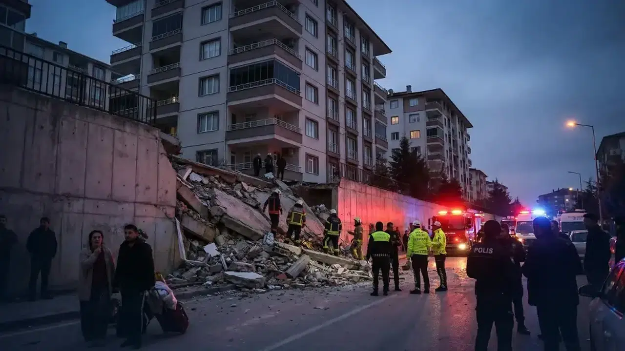 İstinat duvarı çökünce üç apartman risk altına girdi!