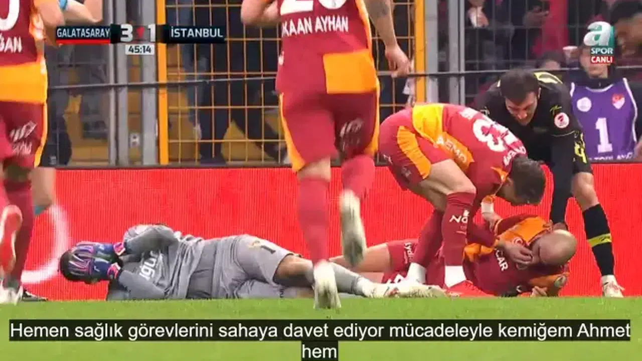 Galatasaray İstanbulspor maçında Ahmed Kutucu'ya ne oldu, nasıl oldu, sağlık durumu nasıl, Barış Alper Yılmaz mı müdahale etti?