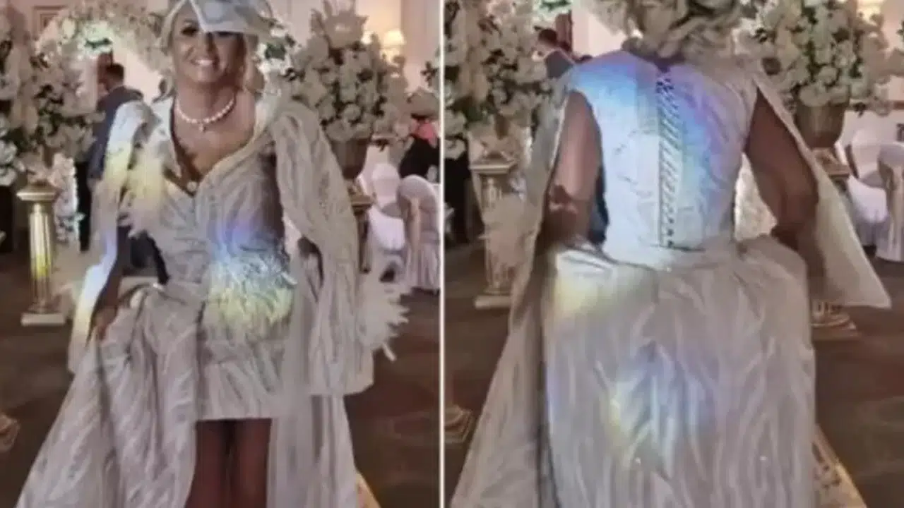 Gelin geri planda kaldı... Düğünde sahnede anne vardı!