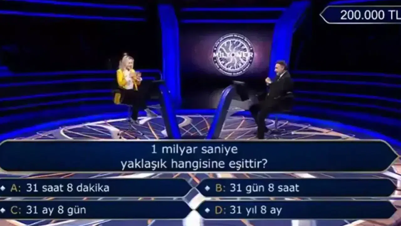 1 milyar saniye kaç yıl eder, nasıl hesaplanır? Kim Milyoner Olmak İster Sorusu Cevabı!