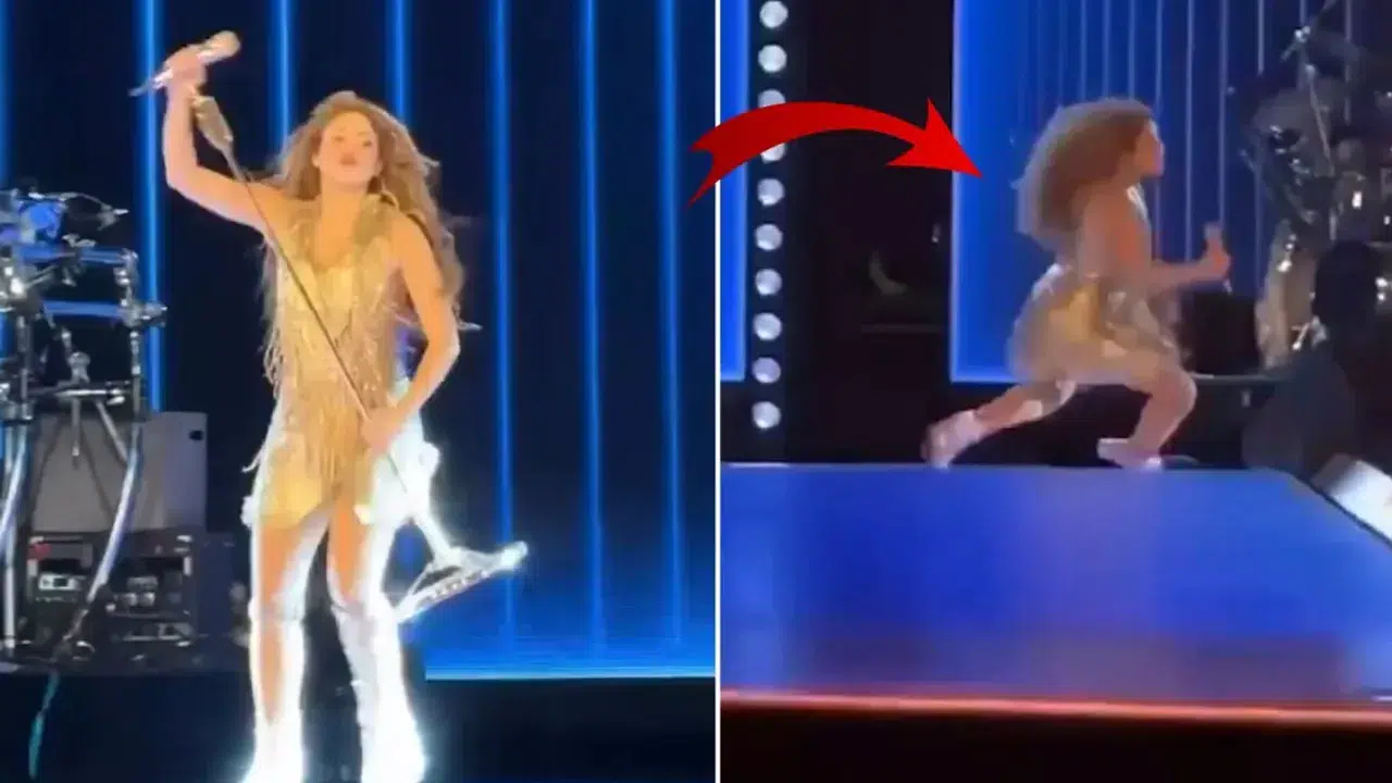 Turnede şaşırtan an! Shakira El Salvador konserinde sahnede düştü