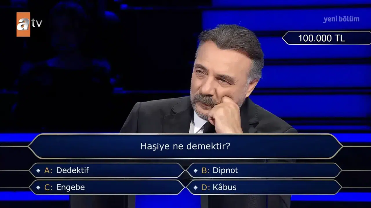 Kim Milyoner Olmak İster haşiye sorusu neydi? Dedektif mi, dipnot mu, engebe mi, kâbus mu?