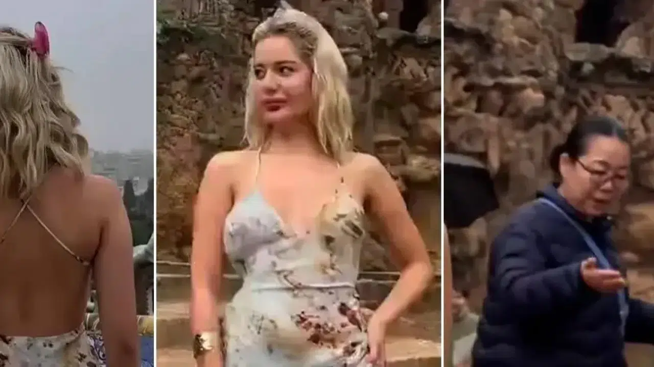 Avrupa’da kış manzarası, yazlık kıyafetli Türk kadını dikkatleri üzerine topladı