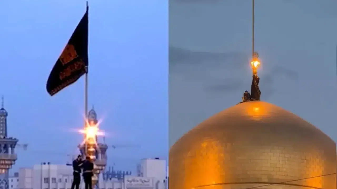 Hamaney'in ölümü sonrası İmam Rıza Türbesi’nde dikkat çeken bayrak değişimi