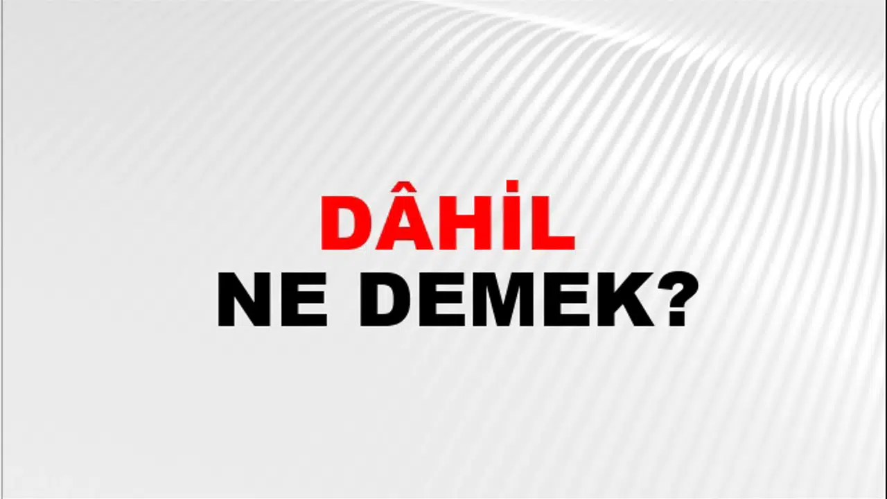 DAHİL NE DEMEK! Dahil Etmek TDK Sözlük Anlamı Nedir?