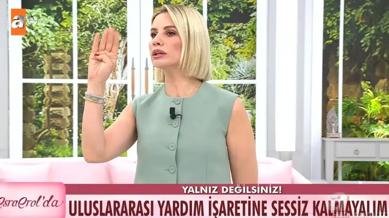 ATV’de Dikkat Çeken Anlar! Esra Erol Yardım İşaretini Uygulamalı Gösterdi