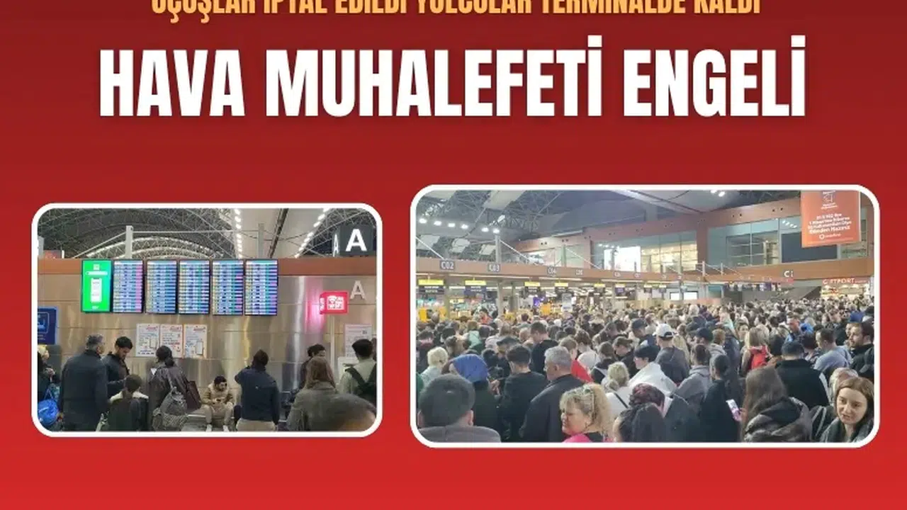 Sabiha Gökçen’de hava muhalefeti engeli: 127 sefer iptal edildi, yolcular terminalde kaldı
