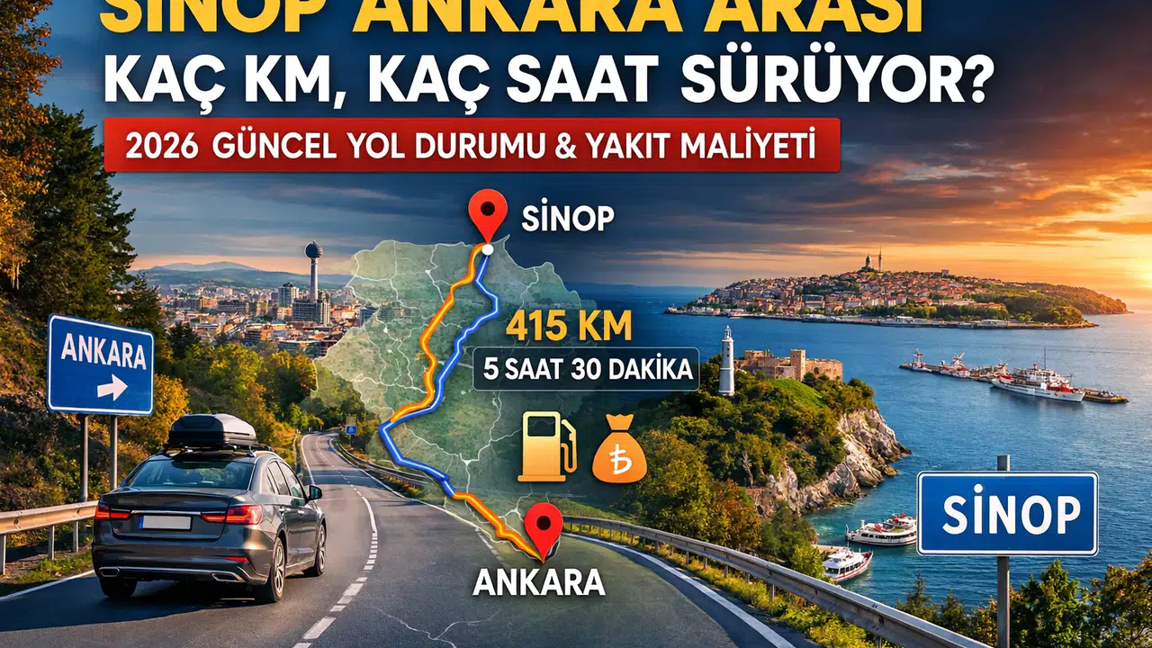 SİNOP ANKARA ARASI KAÇ KM, KAÇ SAAT SÜRÜYOR? 2026 Güncel Yol Durumu, Yakıt Maliyeti ve Ulaşım Seçenekleri