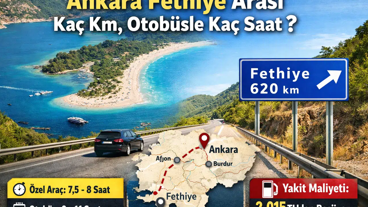 ANKARA FETHİYE ARASI KAÇ KM, OTOBÜSLE KAÇ SAAT? 2026 Güncel Mesafe, Yol Tarifi ve Yakıt Maliyeti
