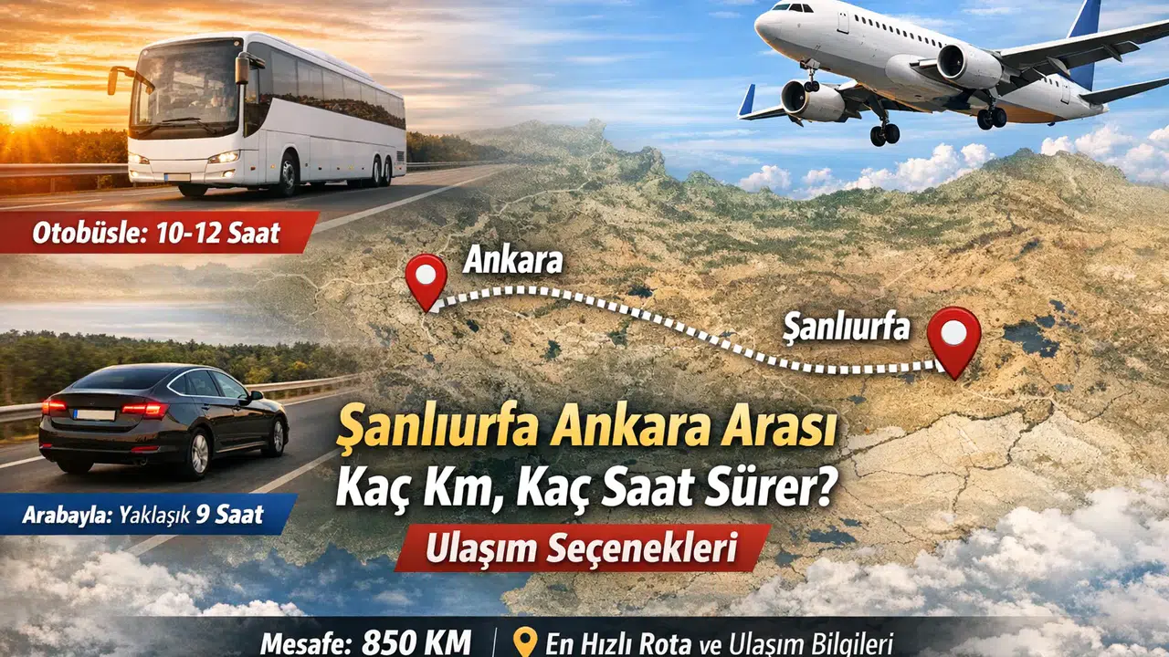 ŞANLIURFA - ANKARA ARASI KAÇ SAAT, KAÇ KM? Yol araba, uçak, otobüsle kaç saat sürer?
