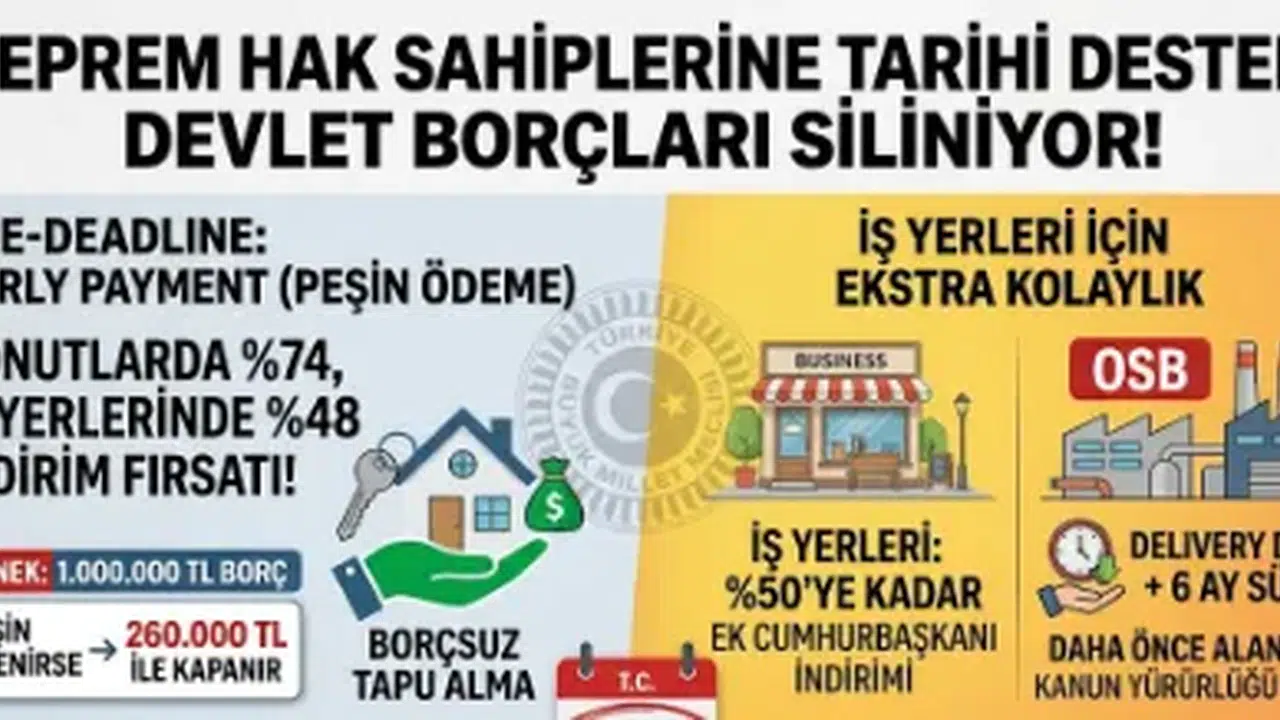 Borcu Olan Kaçırmasın! Afet Konutlarında %74 İndirim Yasalaştı