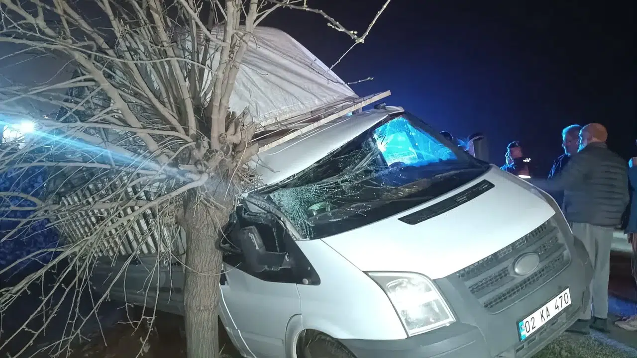 Adıyaman'da ölümle burun buruna: Kamyoneti ağaç durdurabildi!
