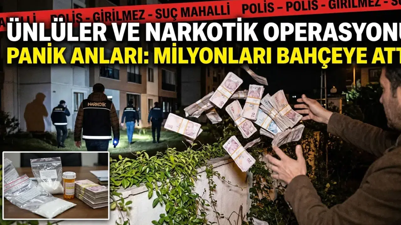 Ünlülerin uyuşturucu dosyasında panik ifadesi: Milyonları yan bahçeye fırlattı!