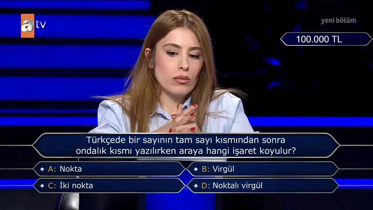 Türkçede bir sayının tam sayı kısmından sonra ondalık kısmı yazılırken araya hangi işaret koyulur?