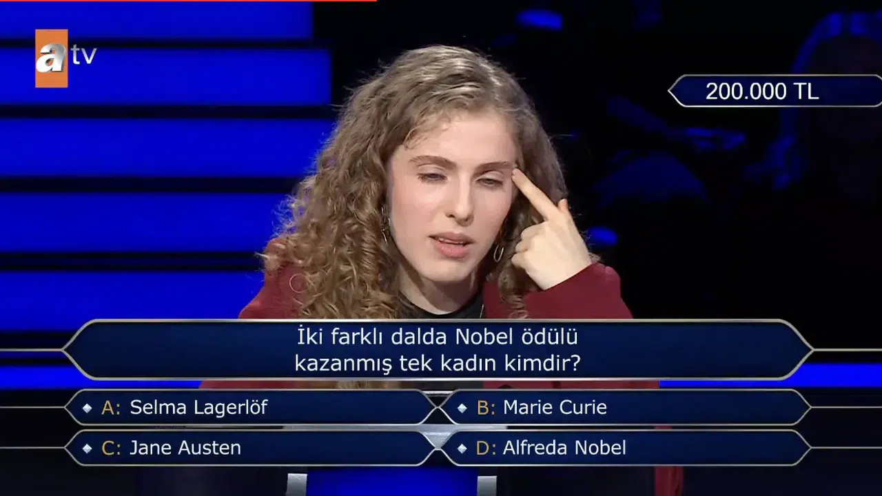 İki farklı dalda Nobel ödülü kazanmış tek kadın kimdir? Kim Milyoner’de 200 bin TL’lik soru!