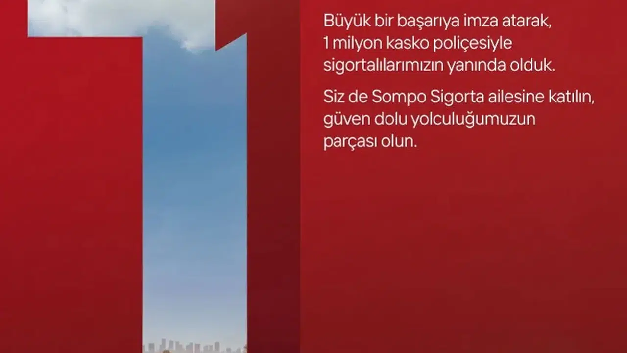 Sompo Sigorta kasko branşında 1 milyon poliçeye ulaştı