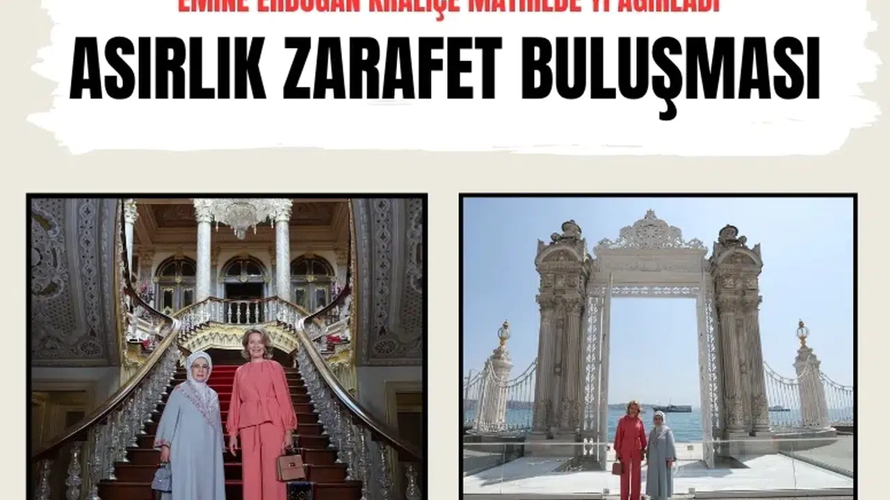 Dolmabahçe’de Asırlık Zarafet buluşması: Emine Erdoğan Kraliçe Mathilde’yi ağırladı