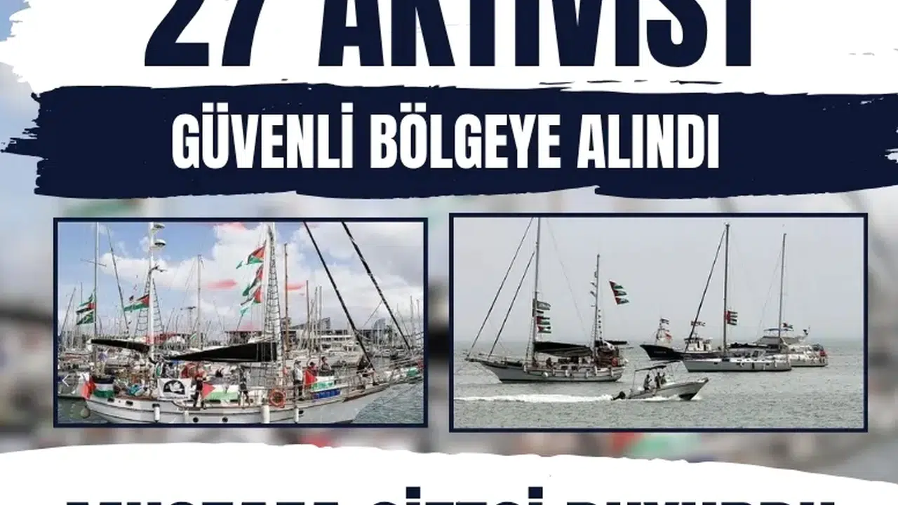 Antalya açıklarında sürüklenen Filistin aktivistlerinin teknesi kurtarıldı