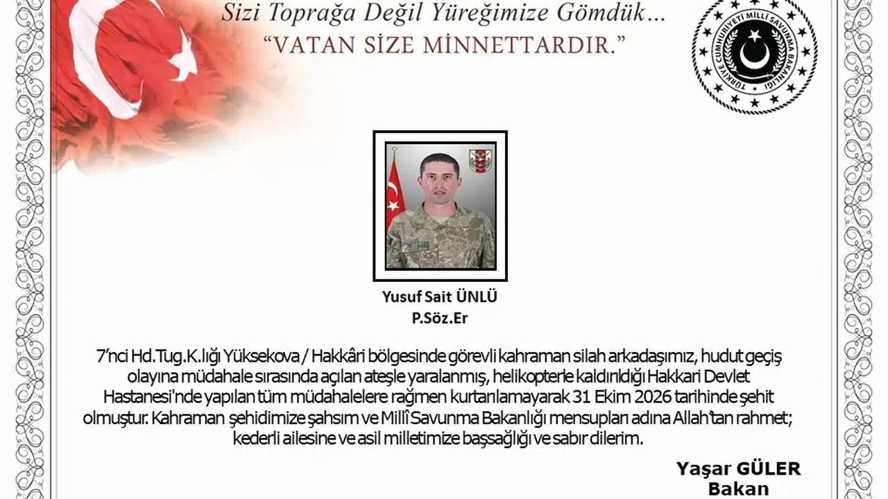Hakkari Yüksekova'da hudut geçişine müdahale sırasında bir asker şehit oldu