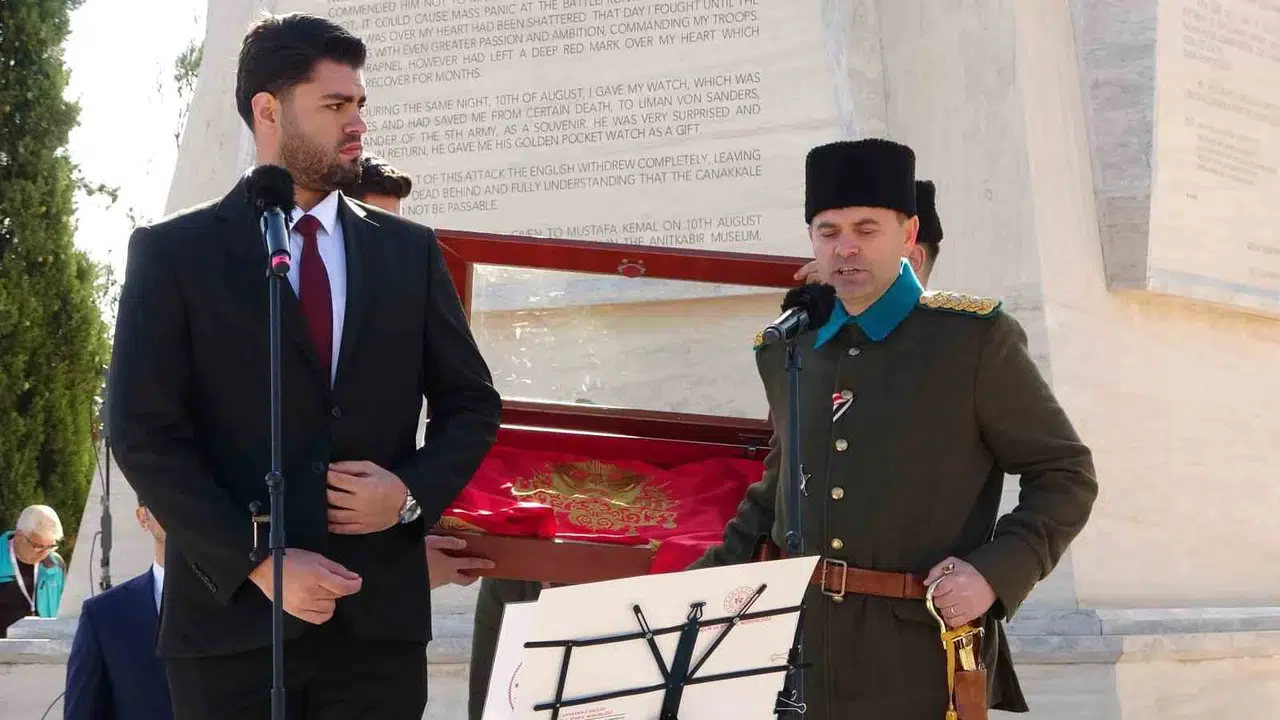 57. Alay’ın şanlı sancağı 111 yıl sonra yeniden yuvasında: Tarihi emanet gençlere teslim edildi