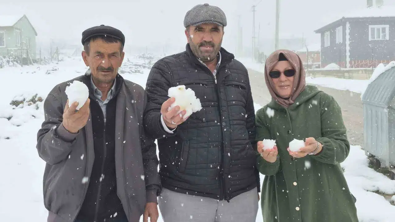 Nisan ayında lapa lapa kar sürprizi: Bozdağ Mahallesi yeniden kışa döndü