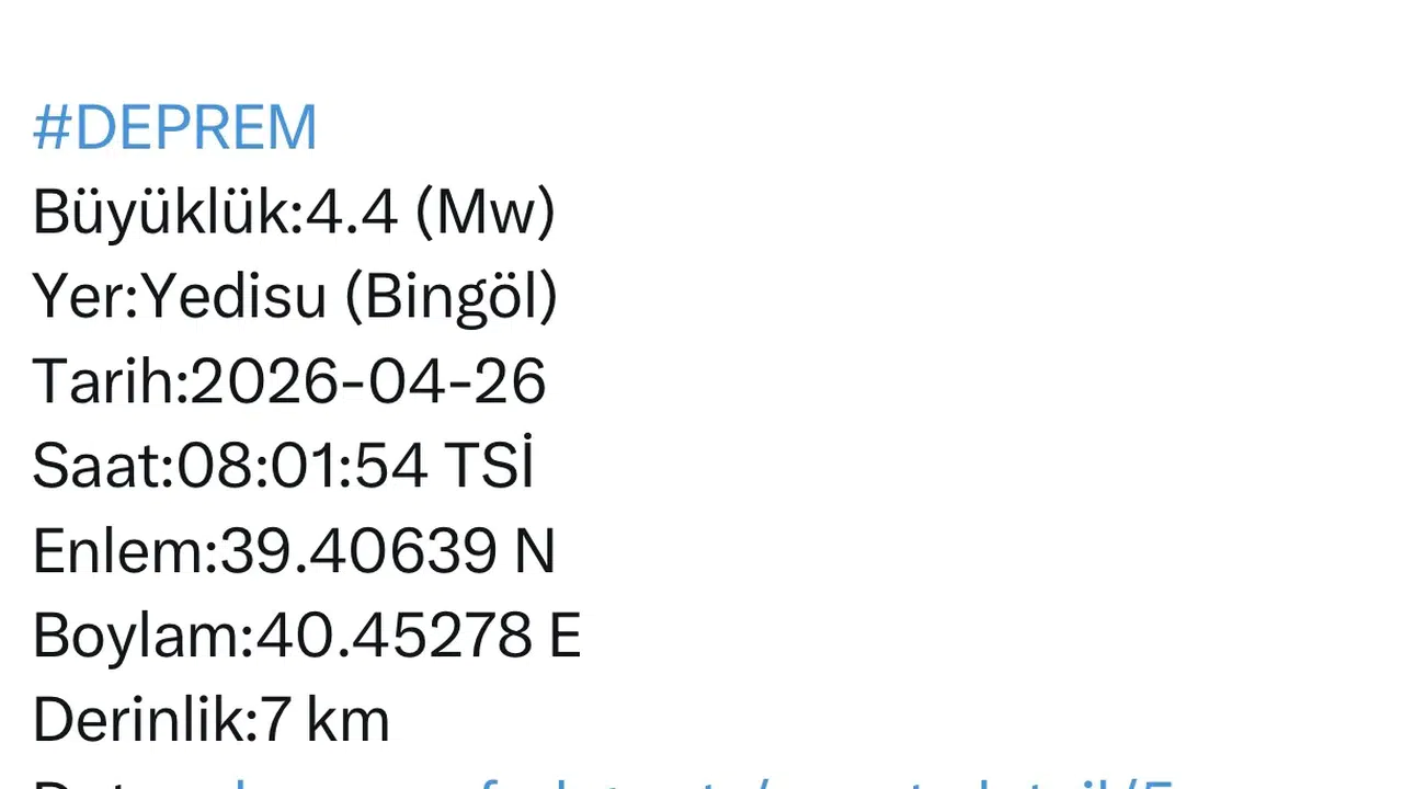 Bingöl'de sabah saatlerinde korkutan sarsıntı: Yedisu'da deprem paniği