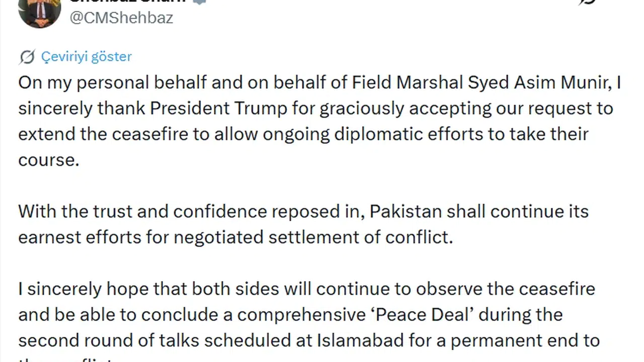 Şahbaz Şerif’ten Trump’a kritik teşekkür: Ateşkesin uzatılması barışa kapı araladı