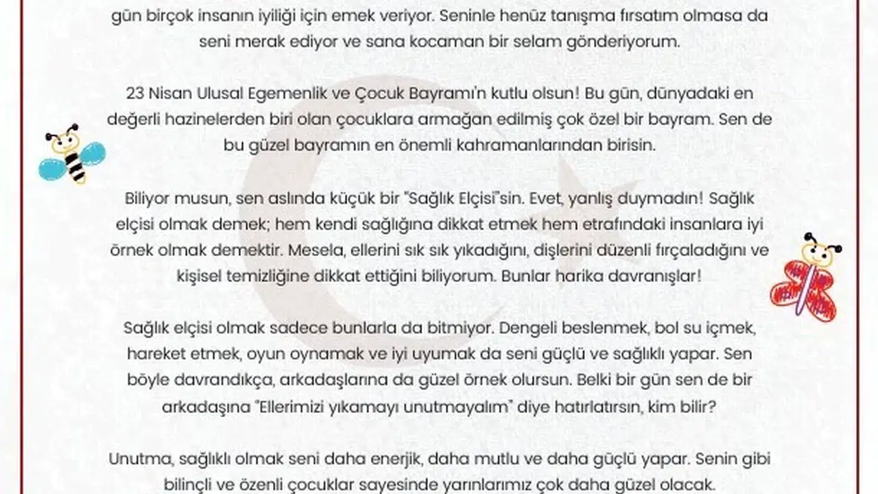 Bakan Memişoğlu’ndan minik yüreklere özel mesaj: Sağlık elçisi çocuklara 23 Nisan sürprizi