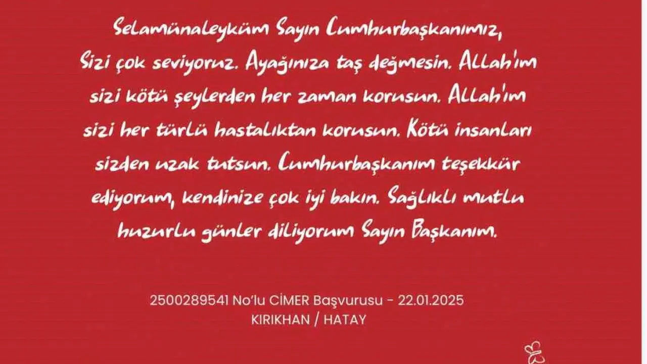 Cumhur Dede’ye mektup var: Miniklerin hayalleri CİMER ile gerçeğe dönüşüyor