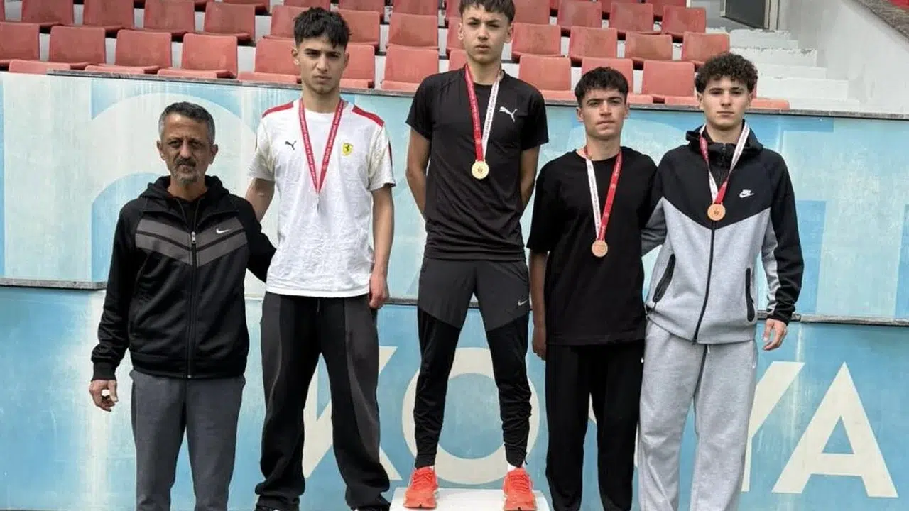 Konya pistini Eskişehir rüzgarı estirdi: Genç atletler madalyalara ambargo koydu