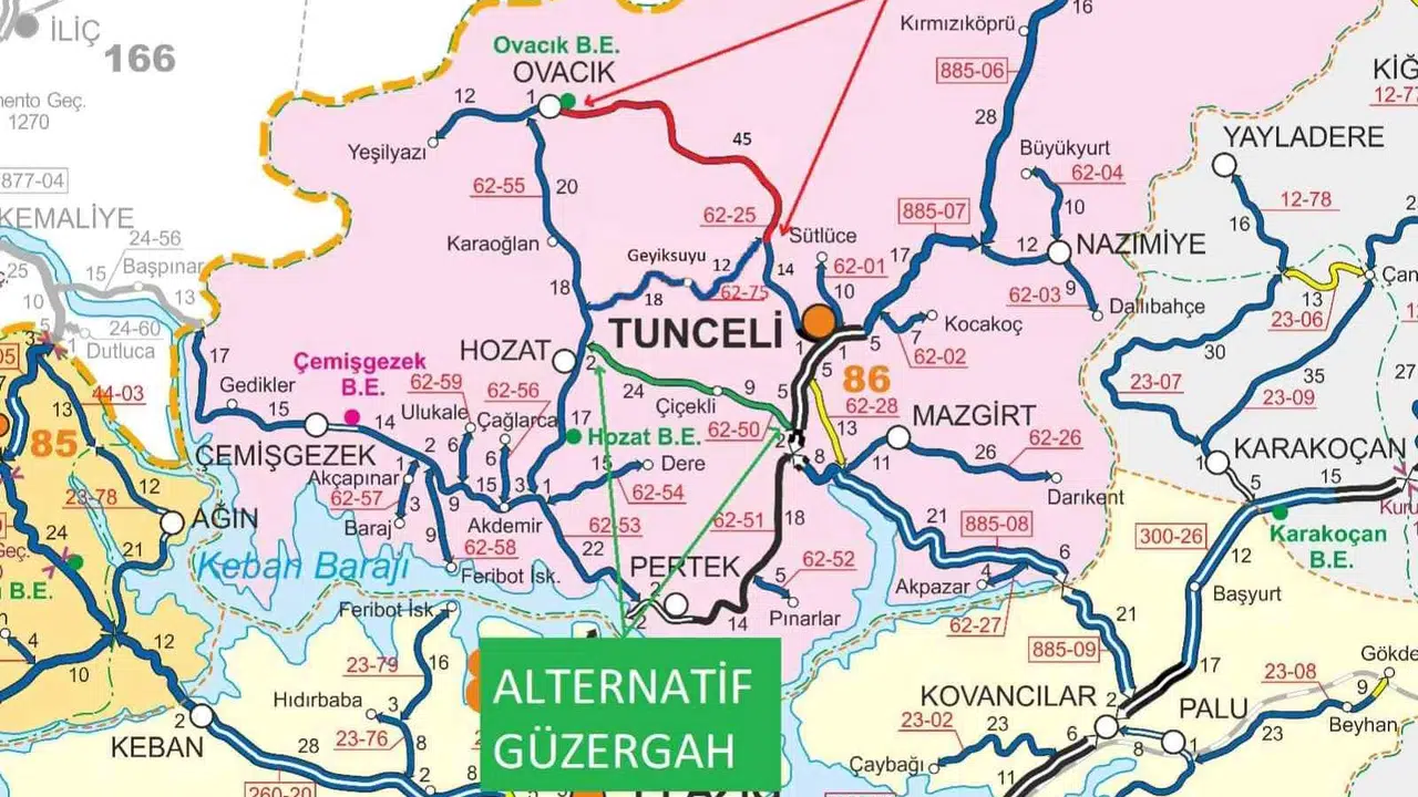 Tunceli-Ovacık yolunu kullanacaklar dikkat: Güzergah trafiğe kapatılıyor