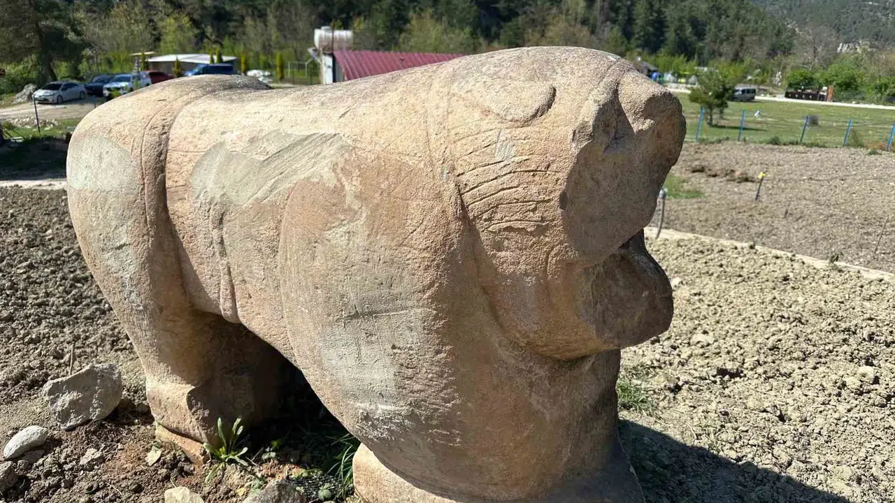 Karabük'te antik dönem izi: Kaçakçıların elinden kurtarılan aslan heykeli müze yolcusu