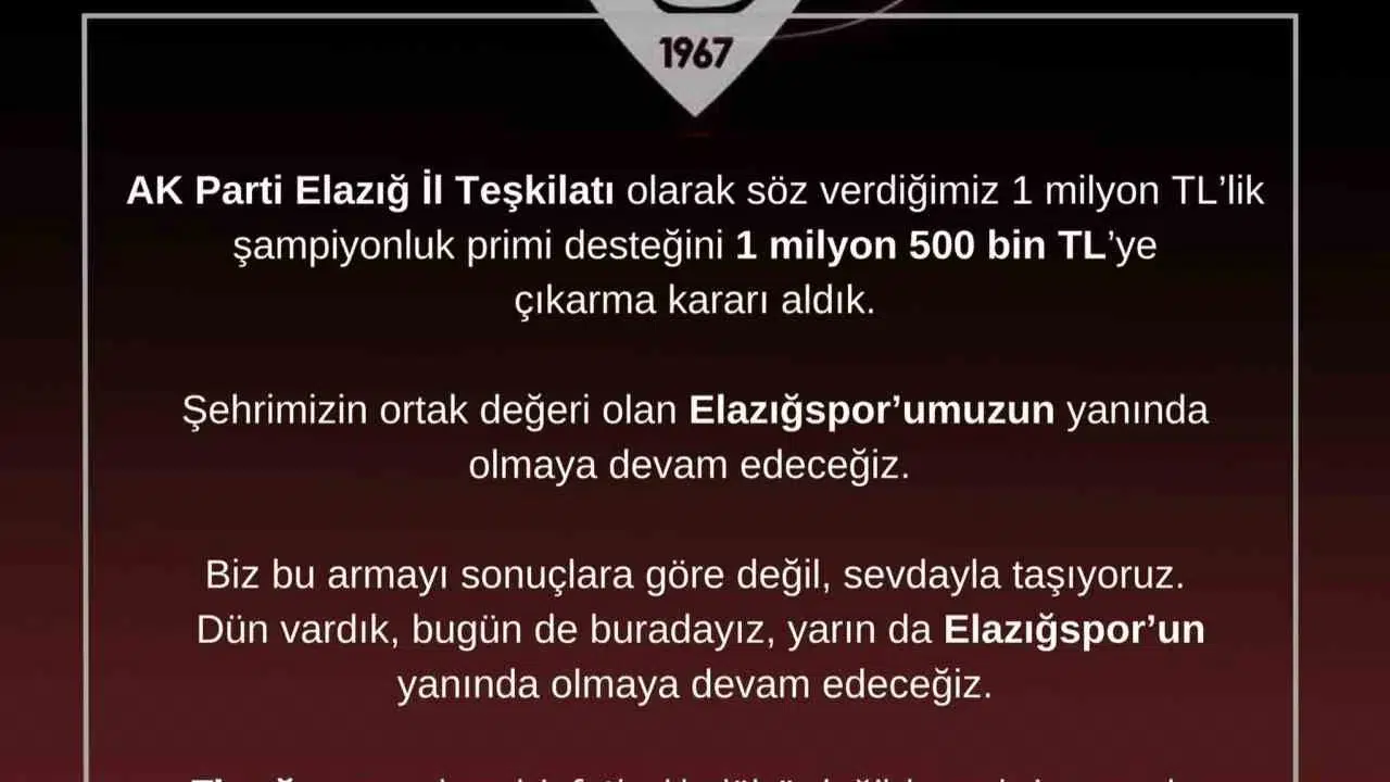 Elazığspor’un acı gününde Başkan Selmanoğlu’ndan vefa hamlesi: Prim sözünü artırarak desteğe dönüştürdü