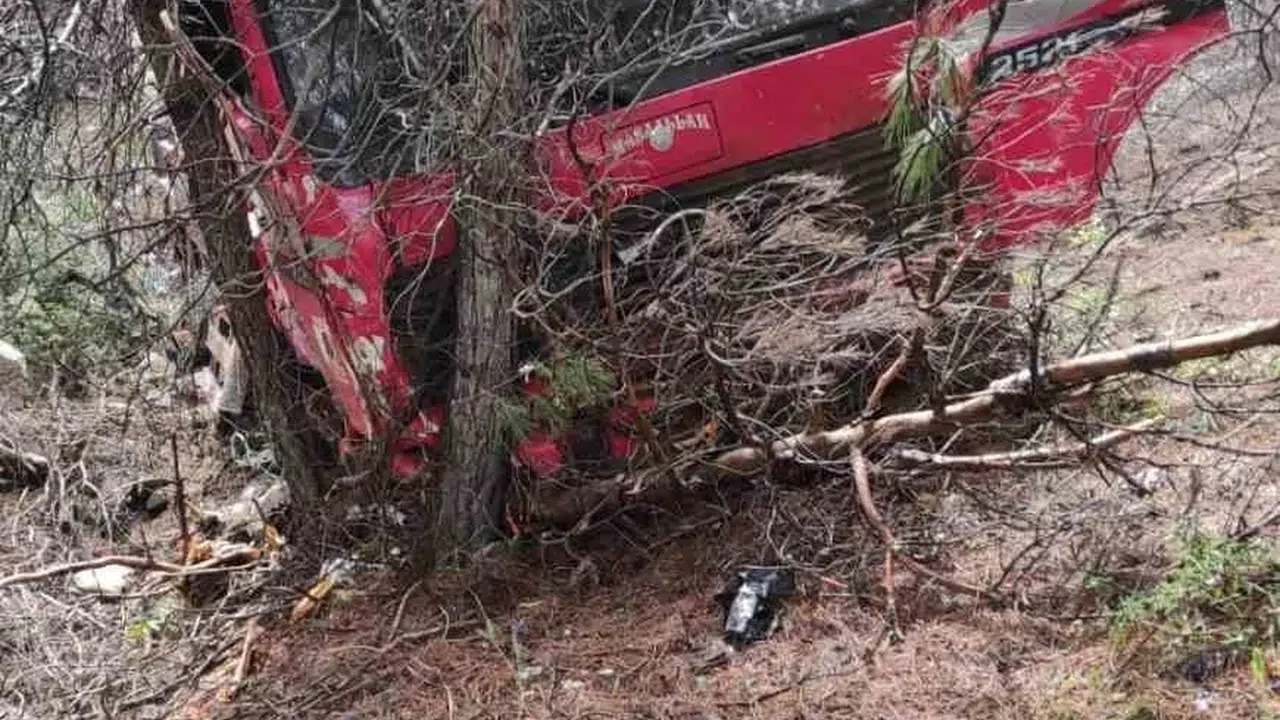 Burdur-Isparta yolunda korkutan kaza: Vinç kontrolden çıktı, ormanlık alana uçtu