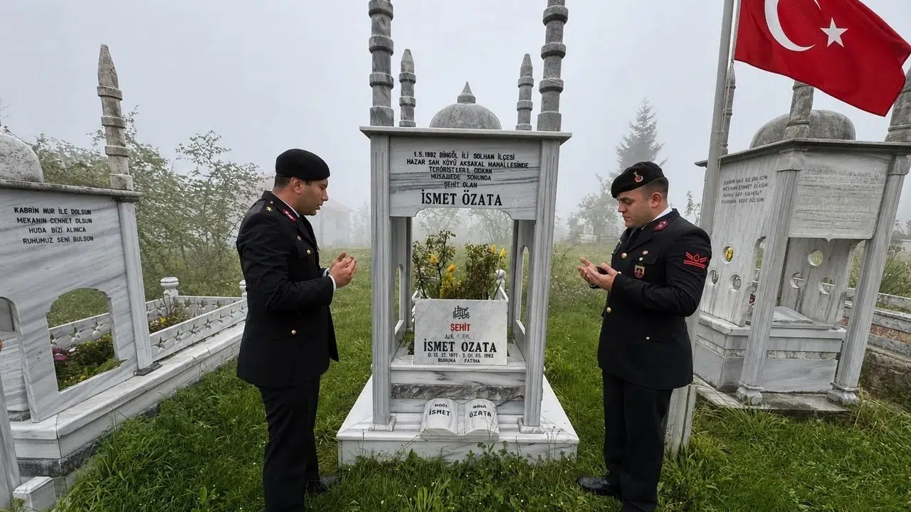 Vatan uğruna can verenler unutulmuyor: Şehit İsmet Özata kabri başında dualarla anıldı