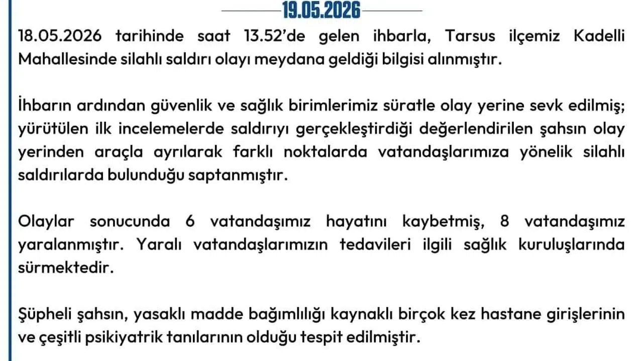 Tarsus’ta dehşet anları: 6 can kaybı, 8 yaralı