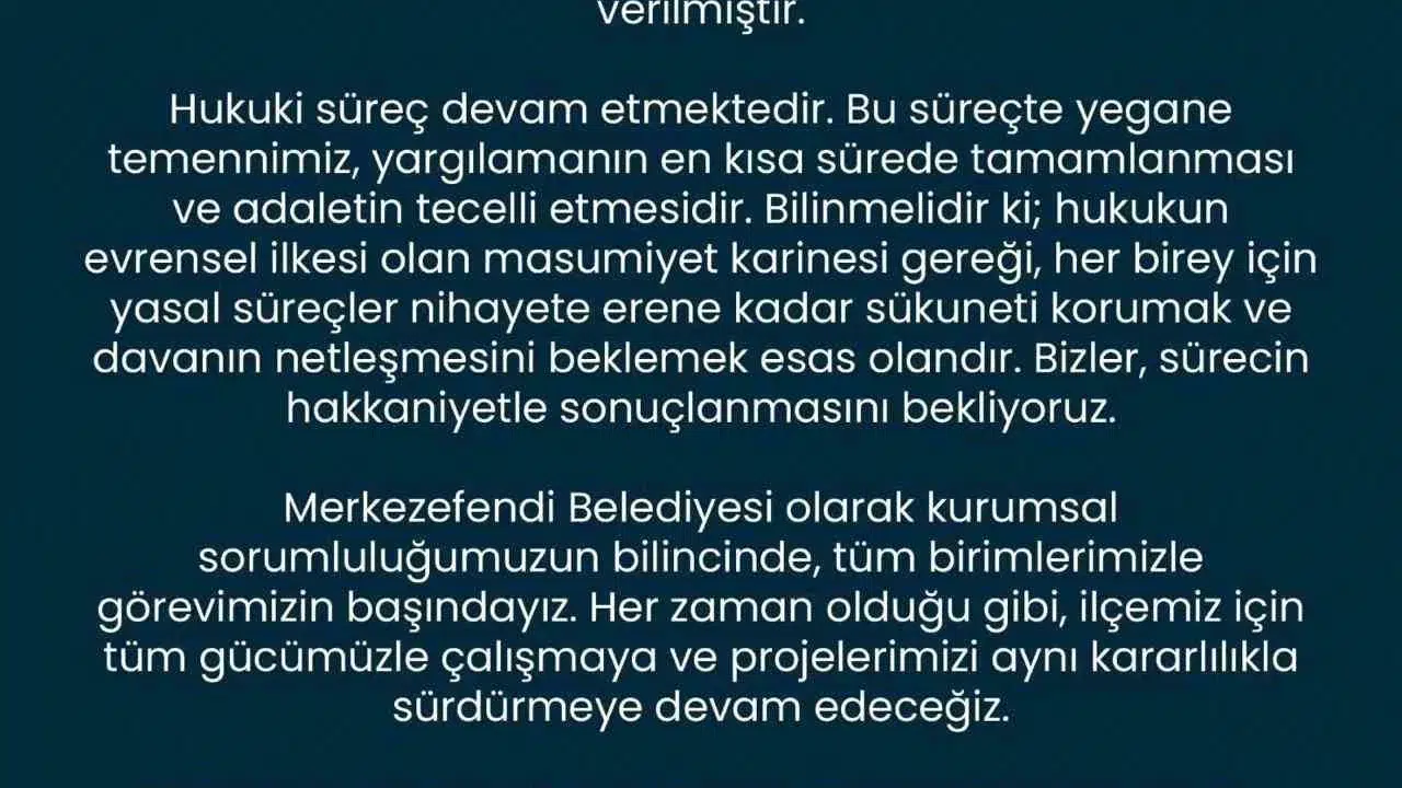Merkezefendi'de tutuklama şoku: Başkan Doğan'dan ilk açıklama geldi