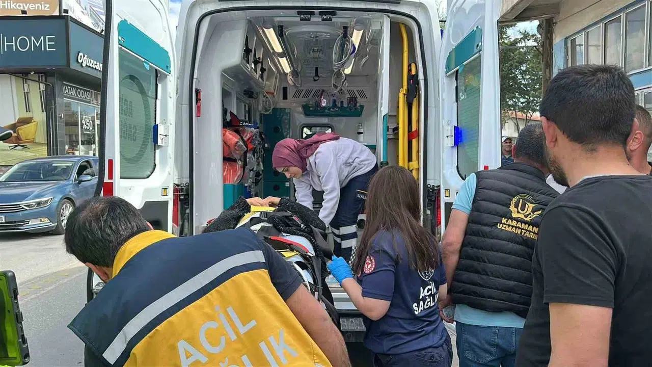 Karaman'da trafik kazası: Motosiklet sürücüsü hastanelik oldu