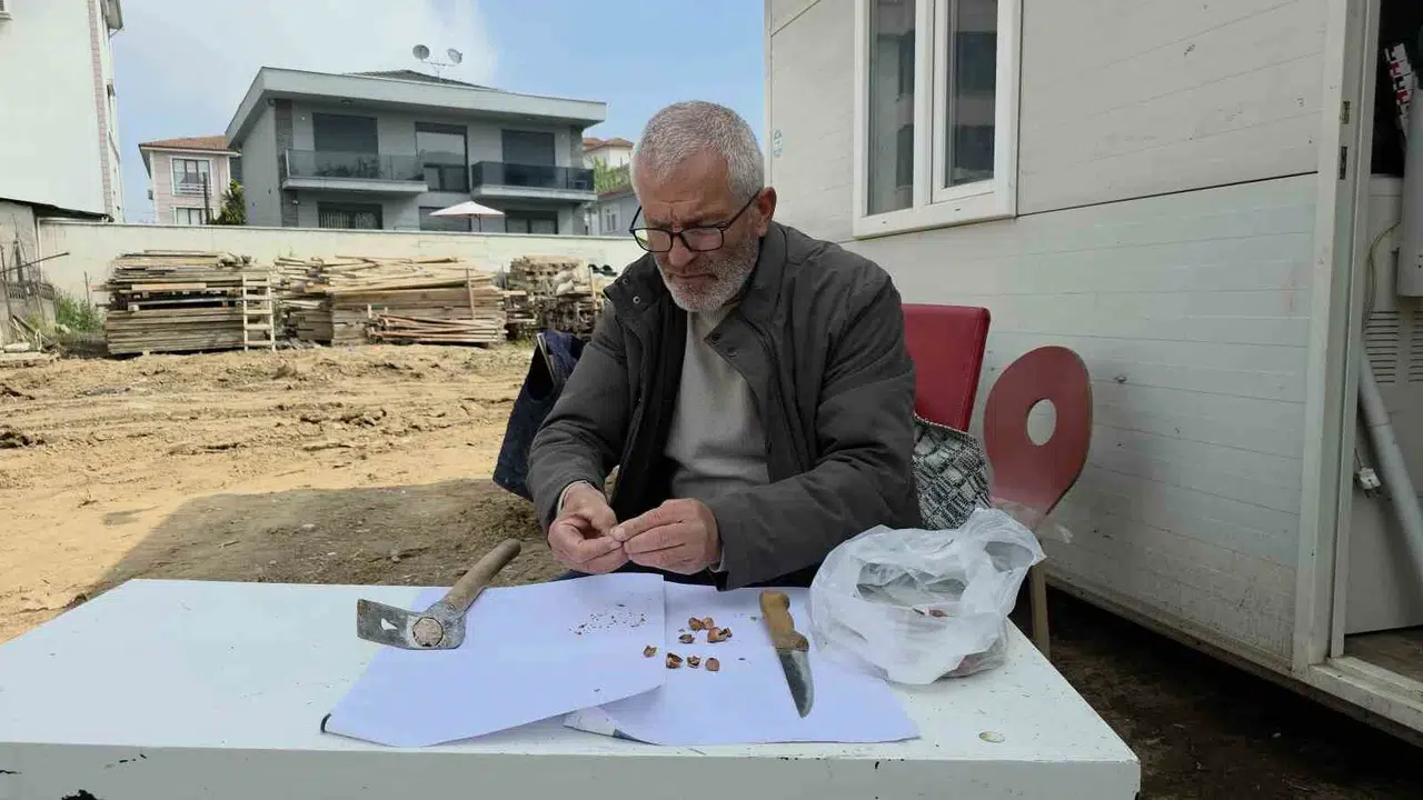 İnşaat molasında geleneksel lezzet: Fındık kabuğundan şifa deposu çay