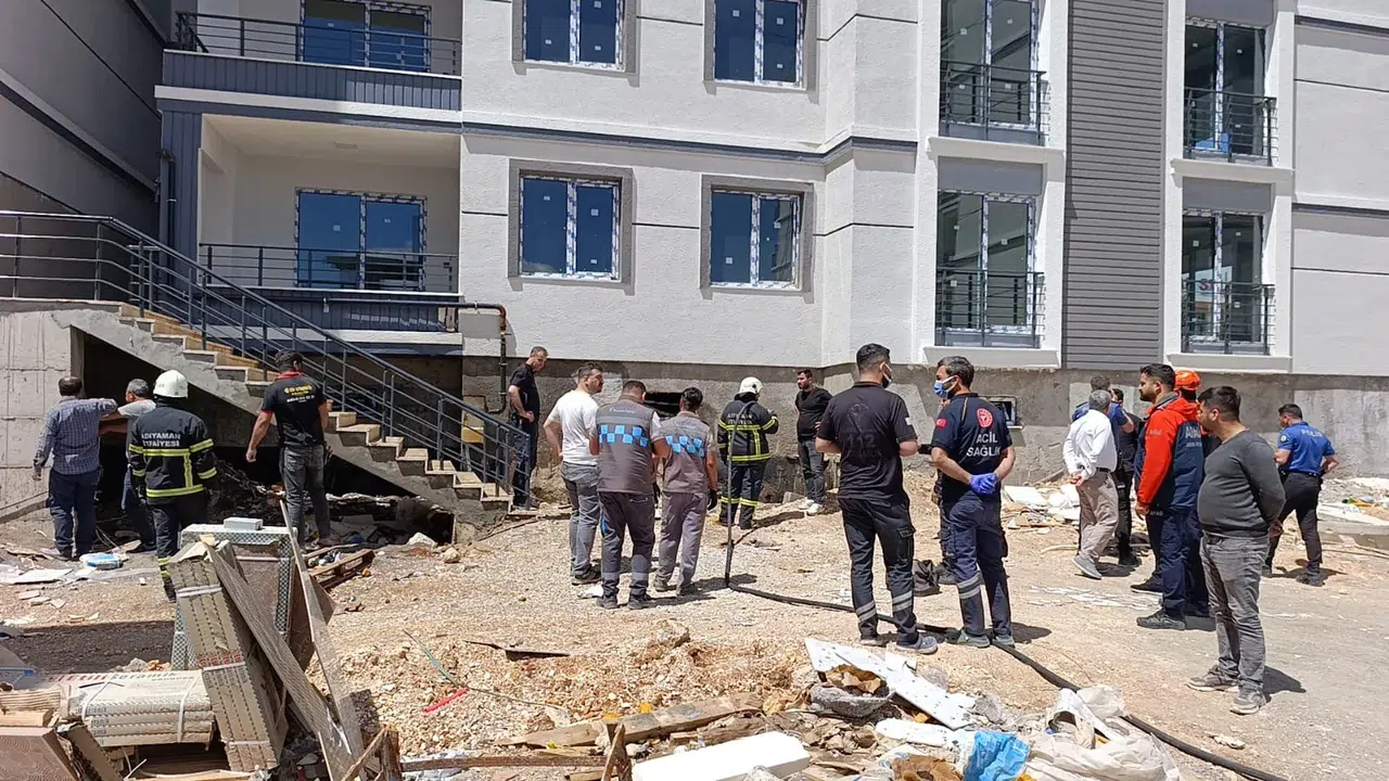 Adıyaman’da korku dolu anlar: İnşaat alanında doğalgaz paniği